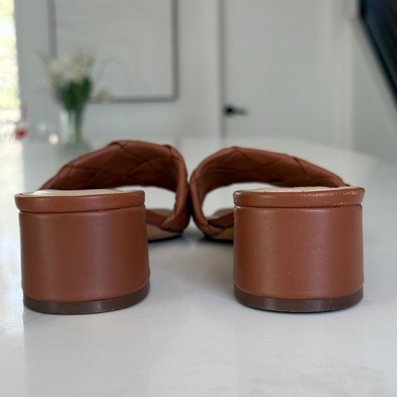 Vince Camuto Semterra Woven-Strap Slide Sandals in Camel - Picture 2 of 6